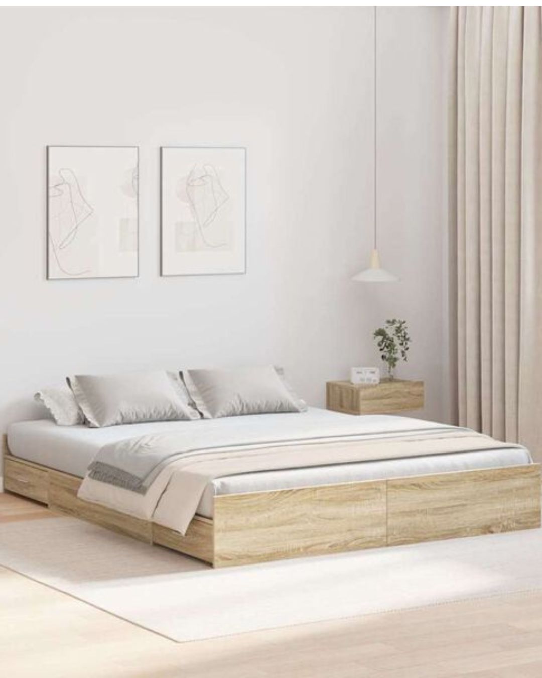 Lit bois avec tiroirs de rangement