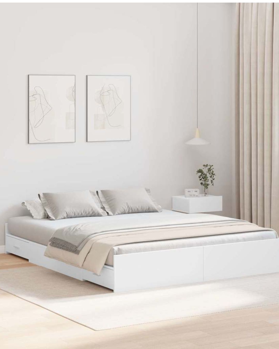 Lit bois avec tiroirs de rangement