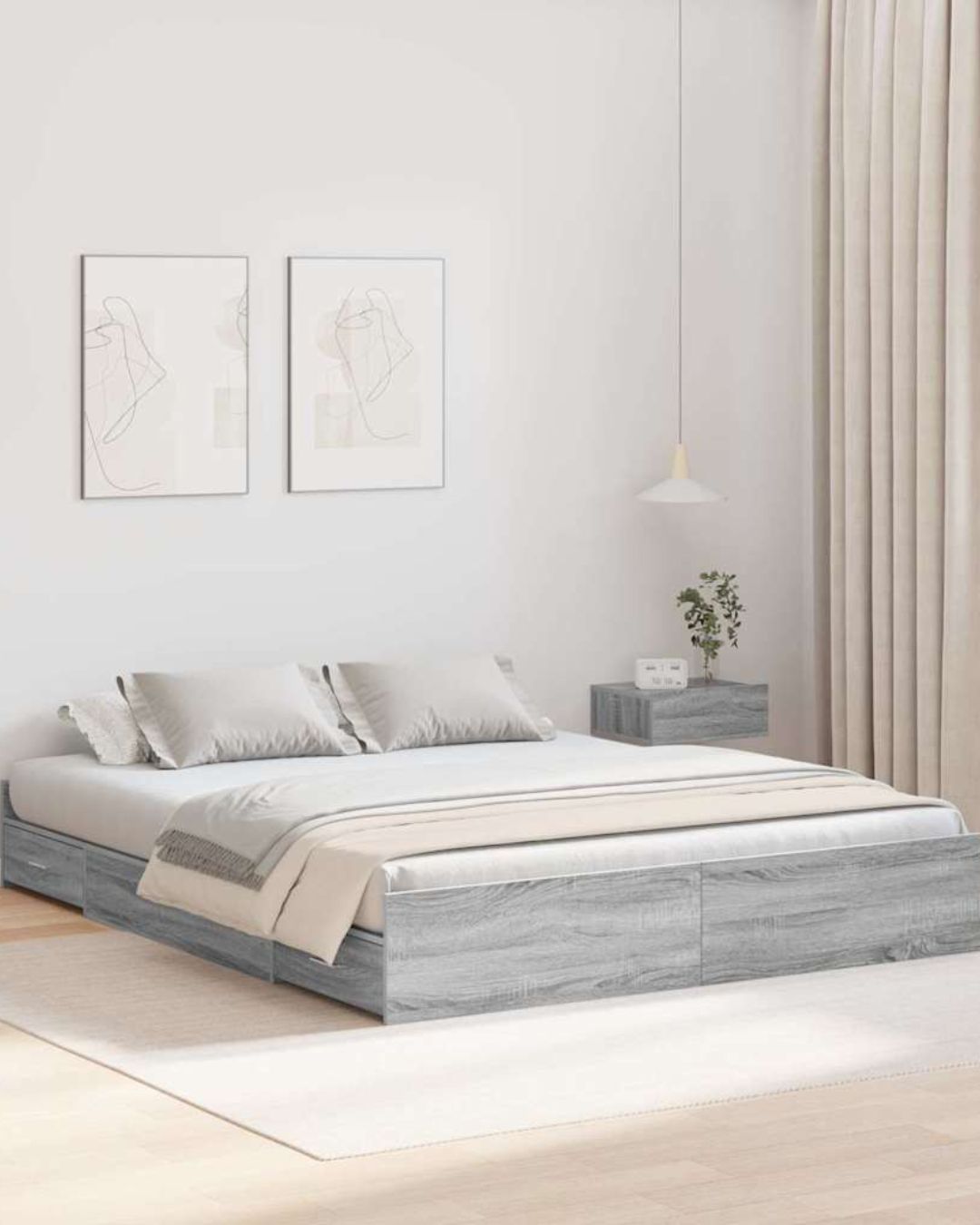 Lit bois avec tiroirs de rangement