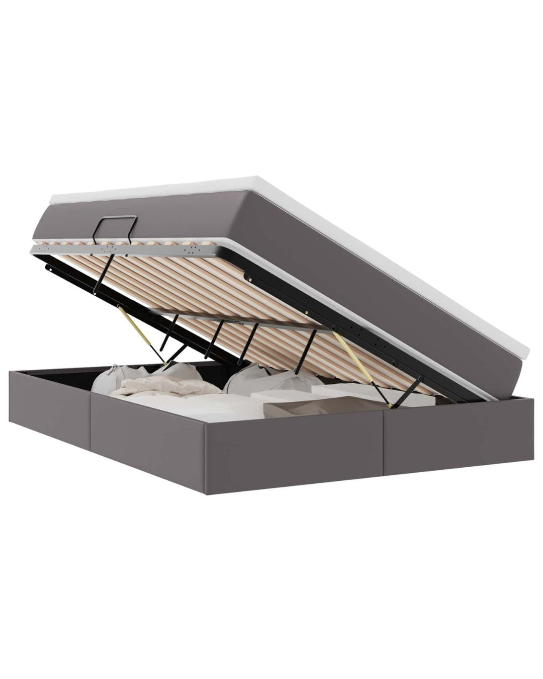 Lit coffre simili cuir avec matelas