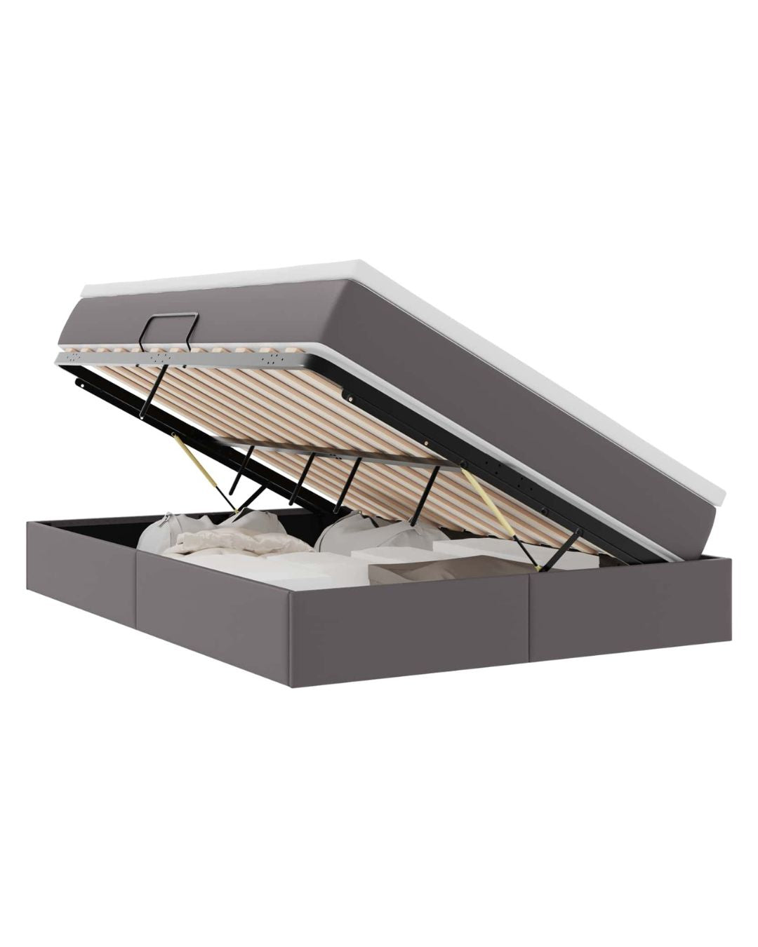 Lit coffre simili cuir avec matelas