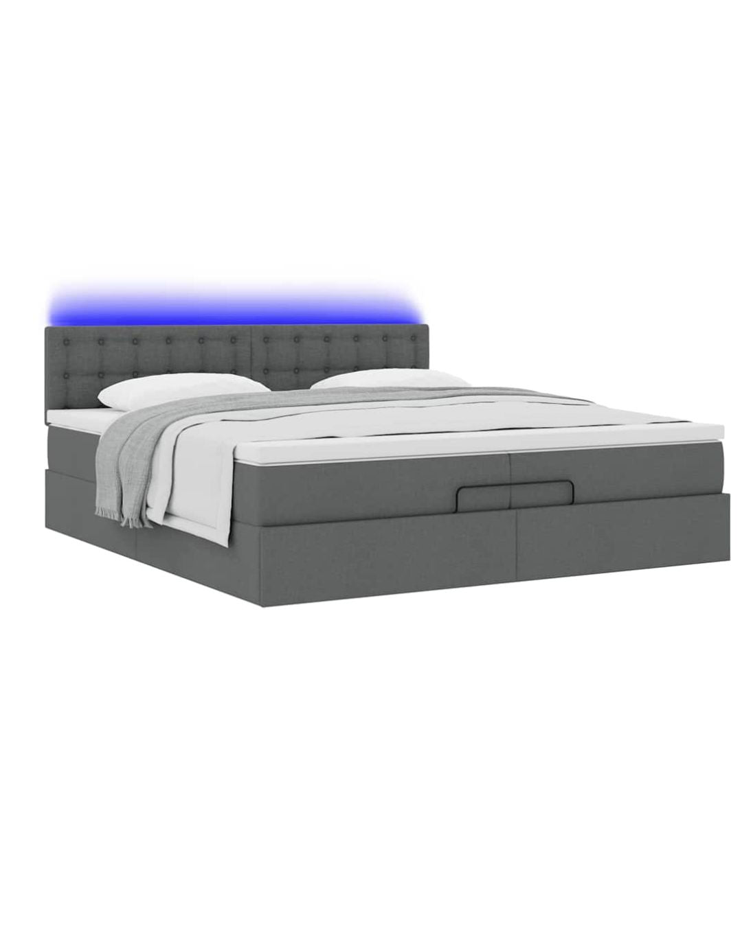 Lit coffre en tissu avec LED et matelas inclus