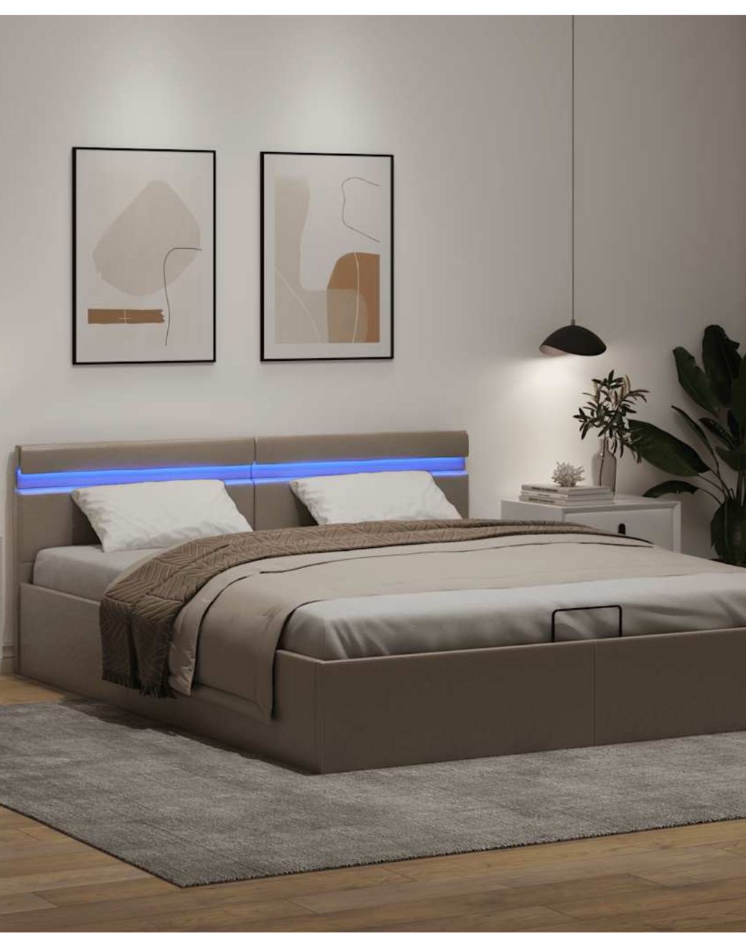 Lit coffre LED hydraulique