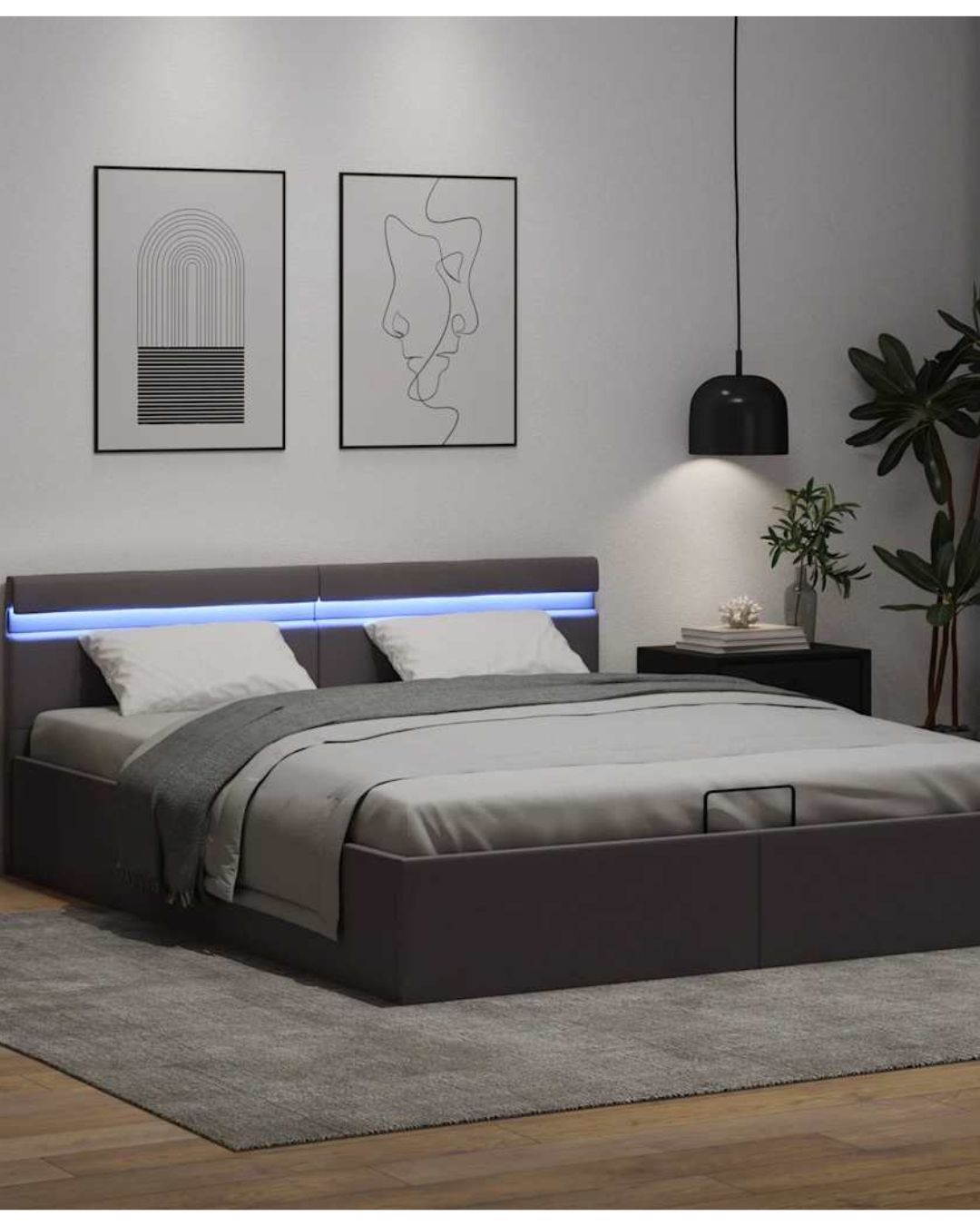 Lit coffre LED hydraulique