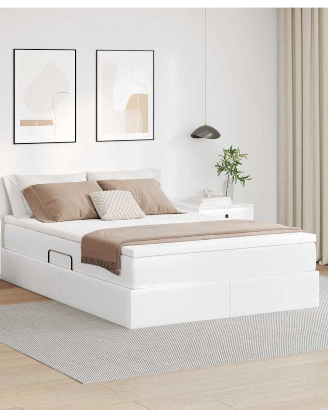 Lit coffre simili cuir avec matelas