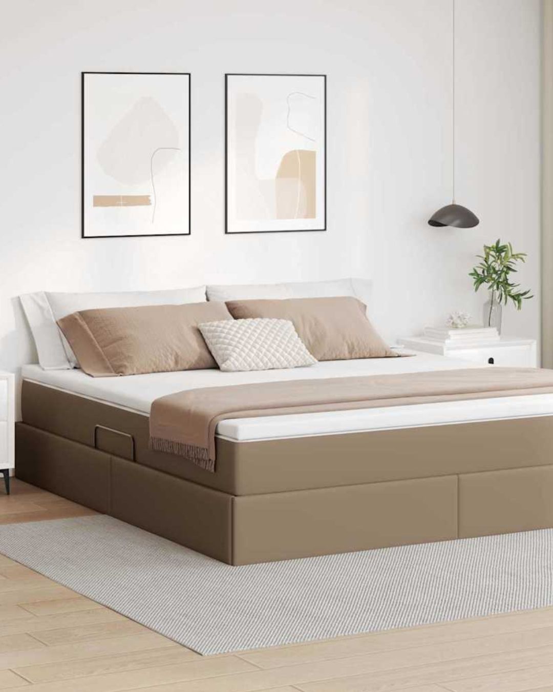Lit coffre simili cuir avec matelas