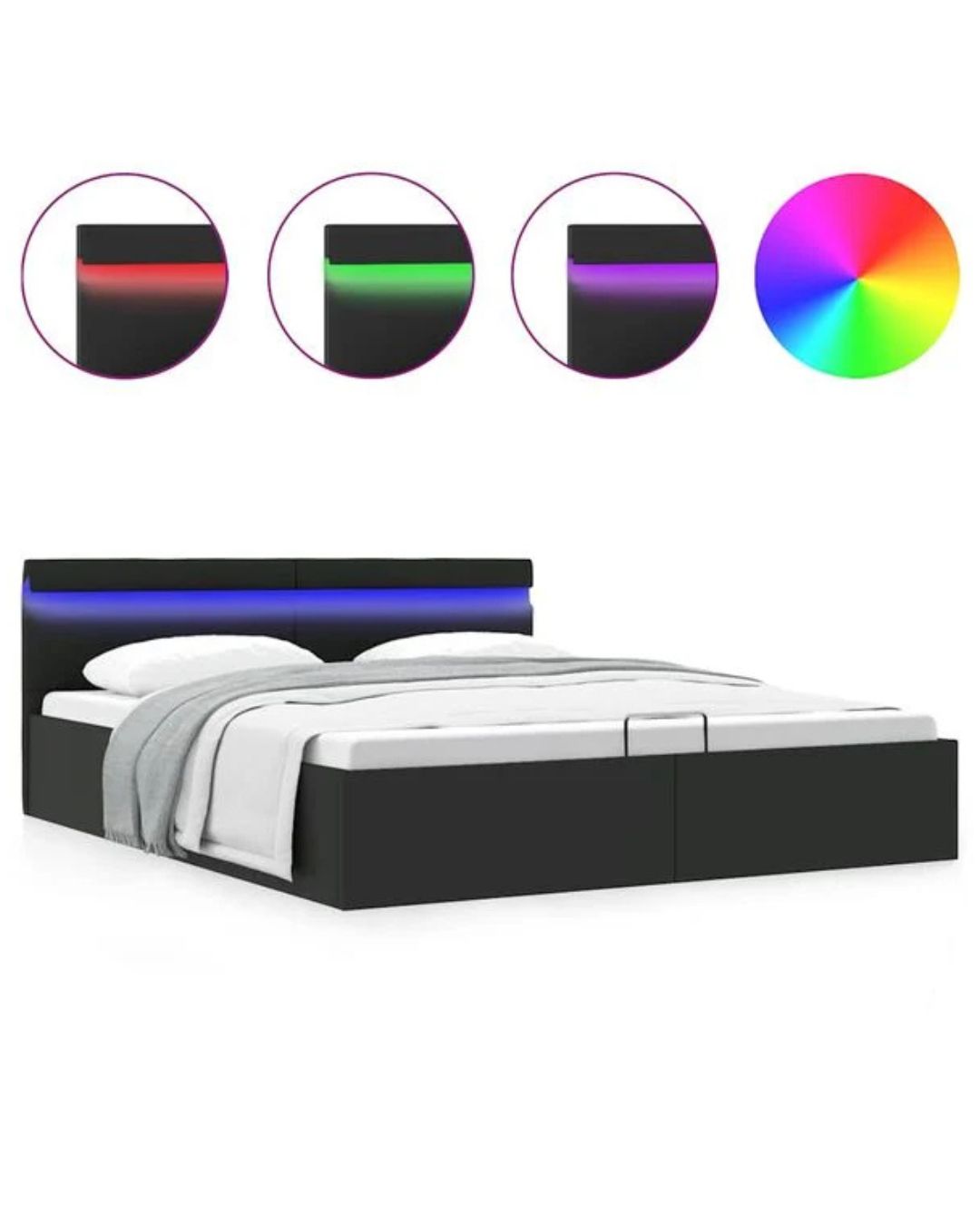 Lit coffre LED hydraulique